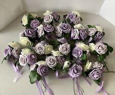 18 Ramos de Boda Decoración Pasillo Morado Crema Silla Respaldo Flor Pasillo Decoración segunda mano  Embacar hacia Mexico