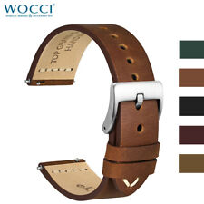 Pulseira de relógio masculina WOCCI couro granulado superior 17 18 19 20 21 22 24 26 mm, usado comprar usado  Enviando para Brazil