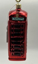 Ornamento de Natal Red London cabine telefônica boca vidro soprado República Tcheca 5,5”H comprar usado  Enviando para Brazil