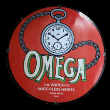 Placa de esmalte PORCELIAN OMEGA TAMANHO 30 POLEGADAS DUPLA FACE comprar usado  Enviando para Brazil