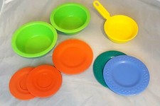 Vintage Fisher Price Zabawa z jedzeniem Partia 14 szt. Kubki talerze taca umiejętności   na sprzedaż  Wysyłka do Poland