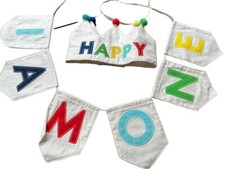 Usado, Banner Pottery Barn Kids bordado feliz primeiro aniversário I Am One Hat Crown comprar usado  Enviando para Brazil