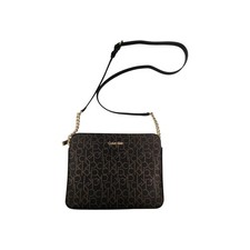 Bolsa tiracolo Calvin Klein feminina pequena logotipo CK bolsa dourada marrom em excelente estado usado comprar usado  Enviando para Brazil