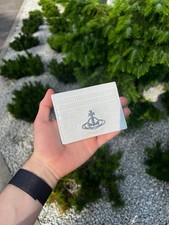 Carteira porta-cartão Vivienne Westwood couro branco masculina feminina com logotipo ORB de metal comprar usado  Enviando para Brazil