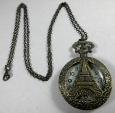 vintage Paris França Torre Eiffel lembrança de viagem relógio de bolso de metal para peças comprar usado  Enviando para Brazil