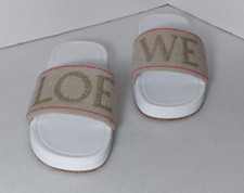 Sandálias masculinas Loewe bordadas com logotipo natural 43/EUA 10 M000379X06 US$ 450, usado comprar usado  Enviando para Brazil