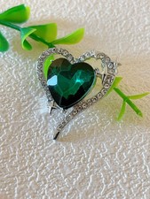 Green heart rhinestone for sale  SUTTON COLDFIELD