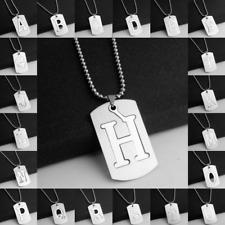 Colar pingente de aço inoxidável com nome letras iniciais A-Z para homens/mulheres, usado comprar usado  Enviando para Brazil