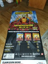 Cartaz promocional raro 2019 BORDERLANDS 3 GAMER BOARD 48"X 24"  comprar usado  Enviando para Brazil