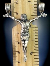 Pingente de prata 925 vintage cruz Jesus corrente crucifixo feminino masculino raro antigo comprar usado  Enviando para Brazil