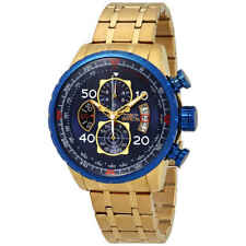 Usado, Relógio masculino Invicta Aviator cronógrafo mostrador azul banhado a ouro 18kt 19173 comprar usado  Enviando para Brazil