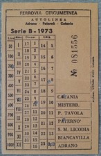 Ferrovia circumetnea biglietto usato Ferrovia circumetnea biglietto usato  Oristano