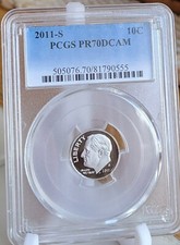 2011 S 10C Clad Roosevelt Dime PCGS PR70DCAM comprar usado  Enviando para Brazil