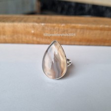 Belo anel de pedra preciosa de ágata Botsuana prata esterlina 925 presente para seu anel PG6648 comprar usado  Enviando para Brazil