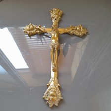 Brass jesus cross for sale  LONDON