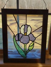 Moldura floral pendurada vitral vintage painel de flores moldura de madeira comprar usado  Enviando para Brazil