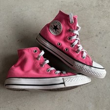Tênis Converse infantil pequeno tamanho 13 Chuck Taylor All Star rosa alto fúcsia comprar usado  Enviando para Brazil