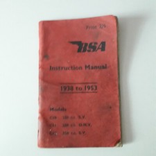 Bsa motorcycle instruction for sale  GLENROTHES