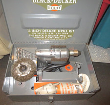 Black & Decker Home Utility 1/4” broca luxo kit HU-1 HU-1004 estojo de metal década de 1940 comprar usado  Enviando para Brazil
