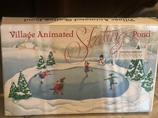 Usado, 1993 Retired Dept 56 Village Animated Skating Pond Natal FUNCIONA C Na Caixa comprar usado  Enviando para Brazil