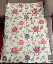 Tecido jacquard brocado floral francês vintage verde azul rosa e dourado 34 x 51 comprar usado  Enviando para Brazil