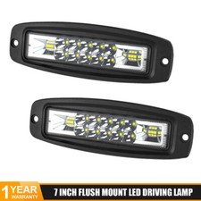 Suporte embutido 7" polegadas LED barra de luz de trabalho ponto de inundação lâmpada de neblina reversa offroad branca comprar usado  Enviando para Brazil