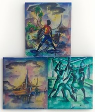 Vintage watercolor paintings for sale  Riverside