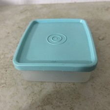Mini recipiente retangular vintage Tupperware 1516-3 azul claro com tampa. comprar usado  Enviando para Brazil
