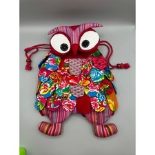 Usado, Mochila de cordão acolchoada coruja patchwork boho retrô multicolorida comprar usado  Enviando para Brazil