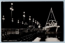 Sopot Pomerelia Poland Postcard Molo W Nocy Scena nocna ok. 1910 RPPC Zdjęcie, używany na sprzedaż  Wysyłka do Poland