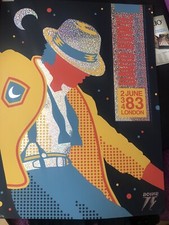 Cartaz David Bowie Foil Merch Oficial 1983 Retrô 97/175 Certificação Holograma comprar usado  Enviando para Brazil