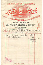Bordeaux invoice 1893. d'occasion  Expédié en Belgium