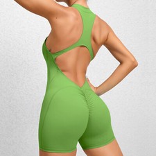 Macacão de ioga feminino sem mangas macacão elástico roupa ativa roupa esportiva com zíper comprar usado  Enviando para Brazil