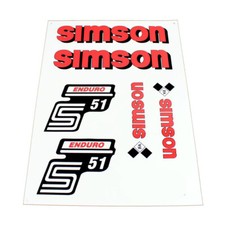 Naklejka na Simson S51 E Enduro napis zbiornik czerwony klej IFA, używany na sprzedaż  Wysyłka do Poland