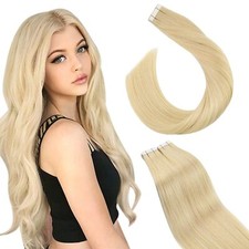 Fita em extensões naturais de cabelo humano cabelo virgem macio natural cor destaque comprar usado  Enviando para Brazil