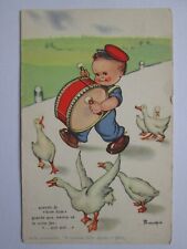 Cartão postal infantil vintage menino tocando bumbo para gansos L16, usado comprar usado  Enviando para Brazil