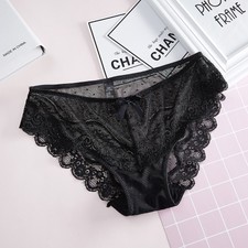 Calcinha feminina cintura baixa calcinha feminina respirável sexy malha renda preta #P comprar usado  Enviando para Brazil