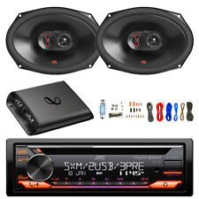 Receptor de CD AM/FM JVC Single DIN Bluetooth, 2x 6x9" 375W alto-falantes de carro, amplificador com kit comprar usado  Enviando para Brazil