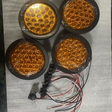 4 peças luzes estroboscópicas redondas âmbar de 4 polegadas 24 lanternas traseiras de reboque de LED com Stobe, usado comprar usado  Enviando para Brazil