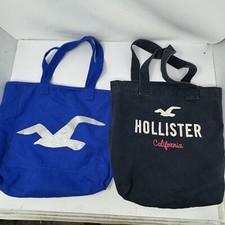 Lote de 2 bolsas tote de ombro vintage Y2K Hollister de lona, usado comprar usado  Enviando para Brazil