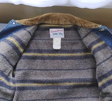 Jaqueta jeans vintage Lee Storm Rider forrada com cobertor feita em união sem tamanho veja medida comprar usado  Enviando para Brazil