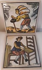 Piastrelle vintage folk usato  Spedire a Italy