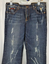 Jeans Baby Phat tamanho 18 azul bootcut feminino aparência desgastada bolsos comprar usado  Enviando para Brazil