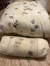 Edredom vintage Queen Croscill Forget Me Not/1 travesseiro bolster/flora amarela comprar usado  Enviando para Brazil