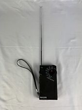 Rádio vintage PHILIPS AM/FM bolso duas bandas D1220 retrô preto testado e funcionando comprar usado  Enviando para Brazil