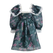 Mini vestido Bloggers Favs Shop Liropolla-0 verde elegante floral manga curta puff comprar usado  Enviando para Brazil