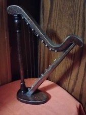 Harpa de madeira vintage em miniatura para casa de bonecas 11,5 pol. , usado comprar usado  Enviando para Brazil