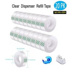 Rolos de fita transparente transparente transparente transparente 3/4" x 1025" refil dispensador 20 rolos de fita escocesa comprar usado  Enviando para Brazil