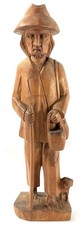 "Estatuilla de madera tallada a mano hombre y mejor amigo Ecuador arte popular escultura 8,5""" segunda mano  Embacar hacia Mexico