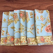 Guardanapos de Pano Country Francês Conjunto de 6 Floral Azul Rosa Sustentável 15" Romântico comprar usado  Enviando para Brazil